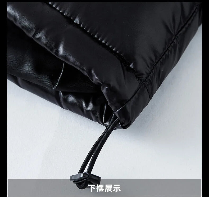 2026 moda impermeável curto algodão jaquetas masculino preto leve neve parkas de alta qualidade brilhante parkas jaquetas de inverno masculino