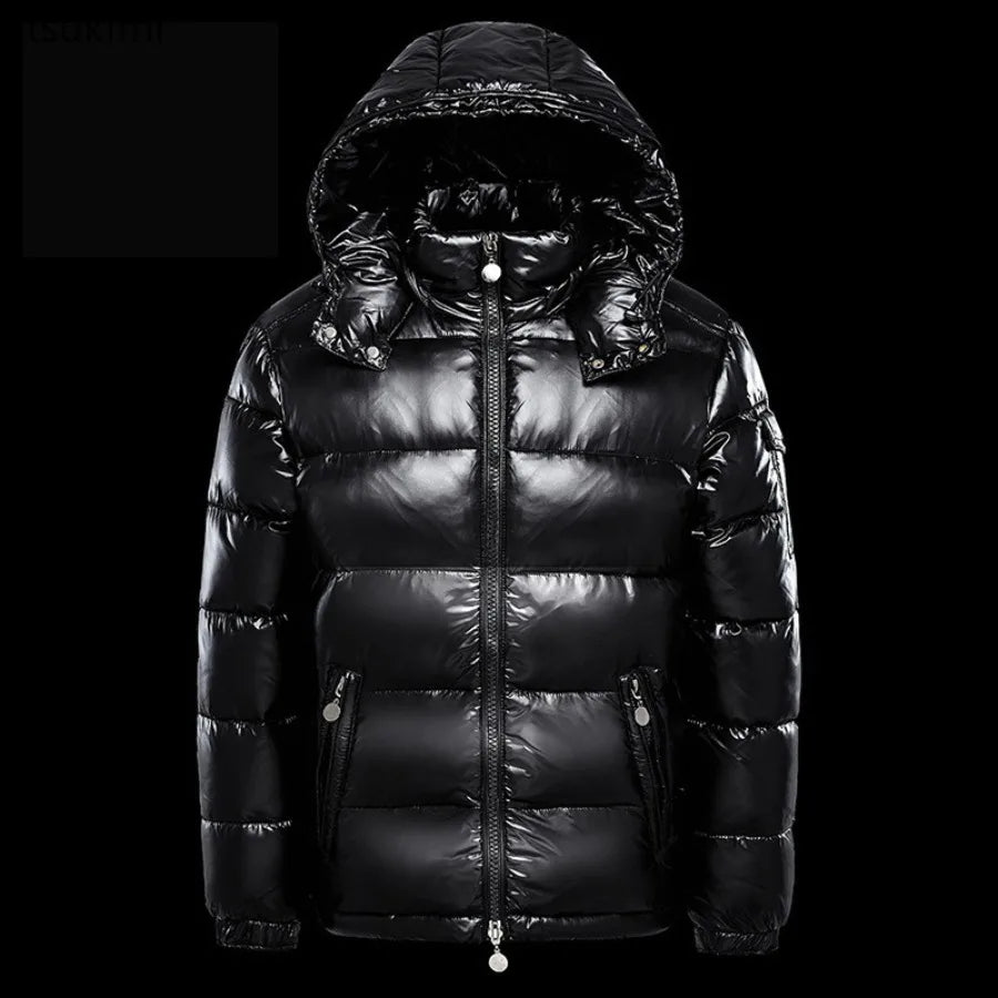2026 moda impermeável curto algodão jaquetas masculino preto leve neve parkas de alta qualidade brilhante parkas jaquetas de inverno masculino