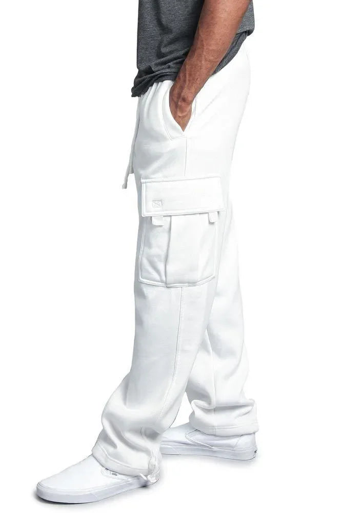 Homens carga jogger calças outono hip hop street wear calças soltas multi bolso cor sólida macacão ginásio esportes wear sweatpants