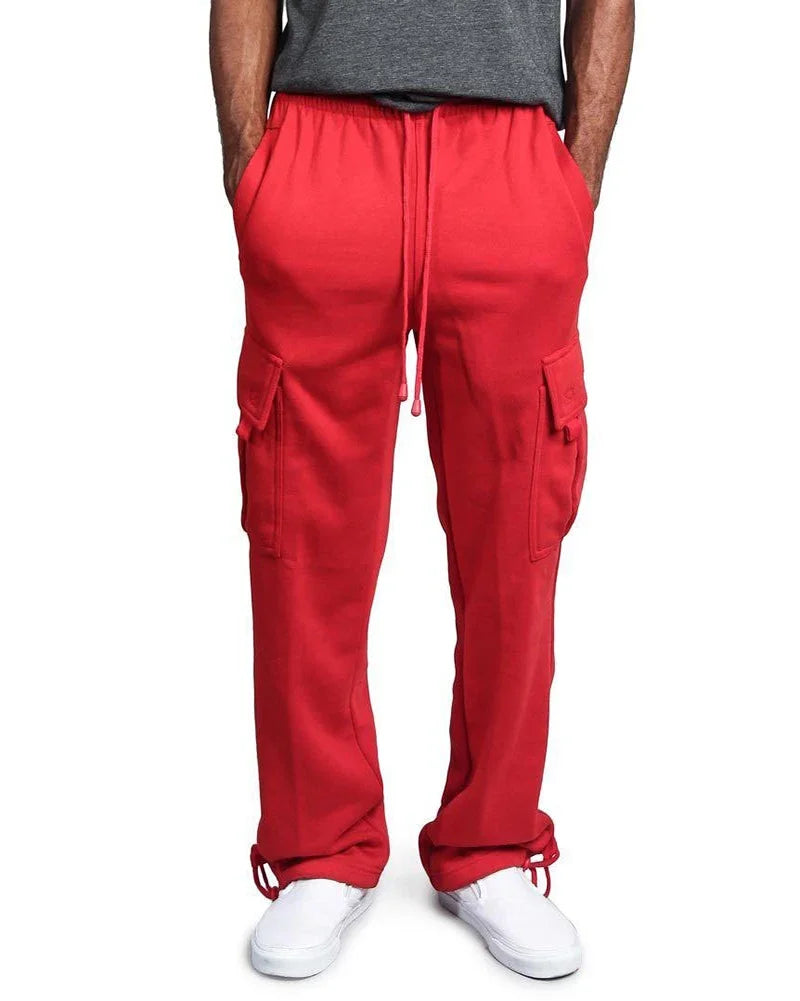Homens carga jogger calças outono hip hop street wear calças soltas multi bolso cor sólida macacão ginásio esportes wear sweatpants