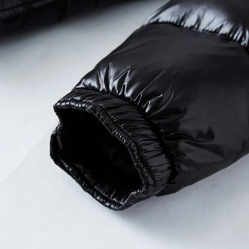2026 moda impermeável curto algodão jaquetas masculino preto leve neve parkas de alta qualidade brilhante parkas jaquetas de inverno masculino