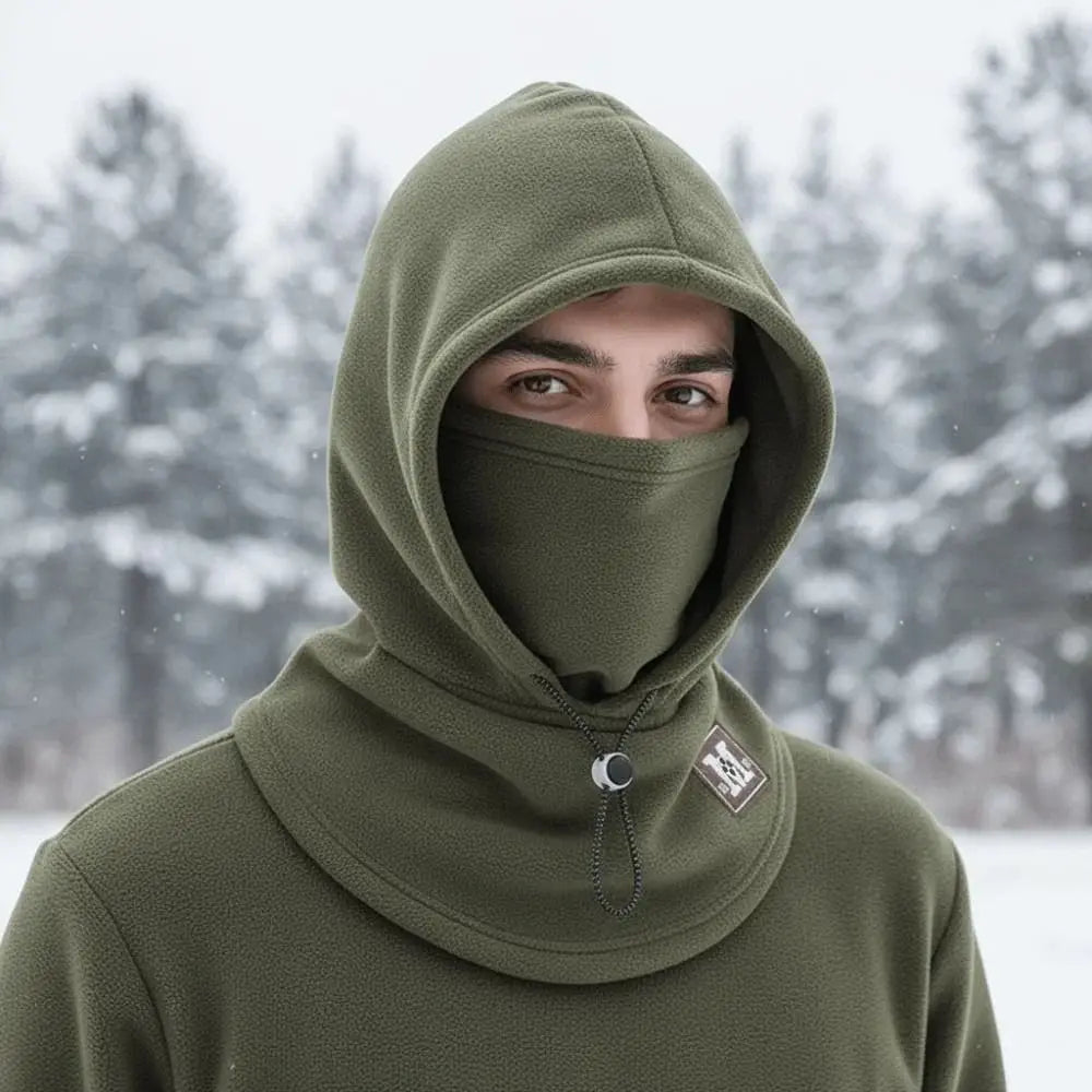Casual mais quente com capuz pescoço boné à prova de vento cordão inverno pulôver boné anti-frio proteção de ouvido masculino capacete chapéu ciclismo