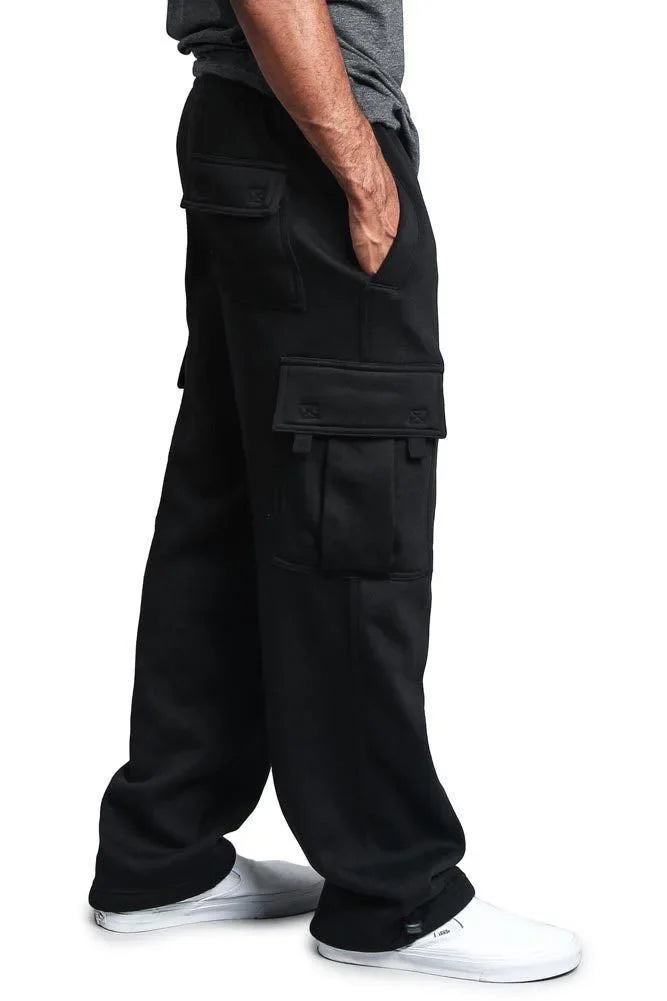 Homens carga jogger calças outono hip hop street wear calças soltas multi bolso cor sólida macacão ginásio esportes wear sweatpants
