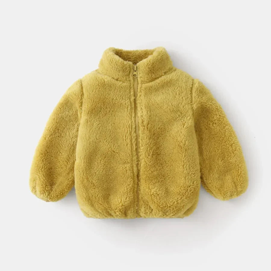 Rosa meninas jaquetas outono casaco de inverno jaqueta de lã térmica para crianças 1 2 3 4 5yrs crianças casacos quentes coreano outerwear