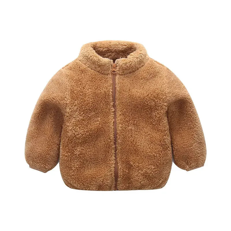 Rosa meninas jaquetas outono casaco de inverno jaqueta de lã térmica para crianças 1 2 3 4 5yrs crianças casacos quentes coreano outerwear