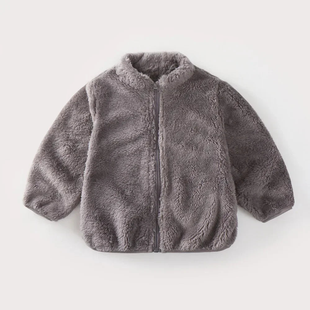Rosa meninas jaquetas outono casaco de inverno jaqueta de lã térmica para crianças 1 2 3 4 5yrs crianças casacos quentes coreano outerwear