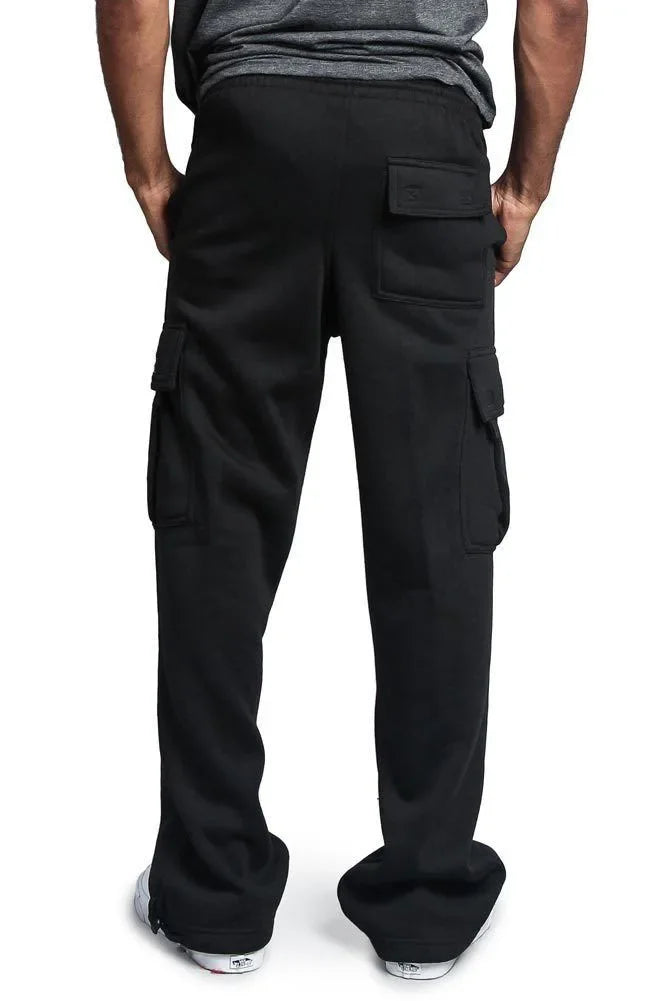 Homens carga jogger calças outono hip hop street wear calças soltas multi bolso cor sólida macacão ginásio esportes wear sweatpants