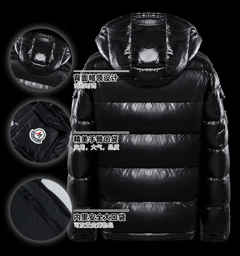 2026 moda impermeável curto algodão jaquetas masculino preto leve neve parkas de alta qualidade brilhante parkas jaquetas de inverno masculino