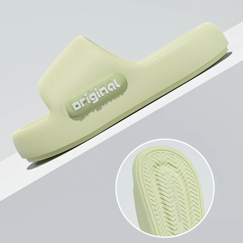 Chinelos de nuvem de fundo grosso moda feminina carta impressão sandálias plataforma mulher 2025 confortável sola macia praia travesseiro slides