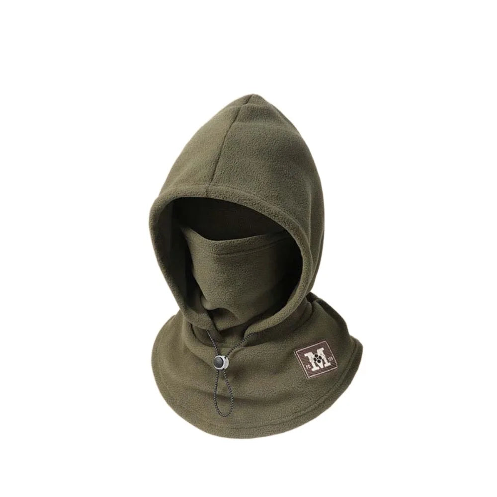 Casual mais quente com capuz pescoço boné à prova de vento cordão inverno pulôver boné anti-frio proteção de ouvido masculino capacete chapéu ciclismo
