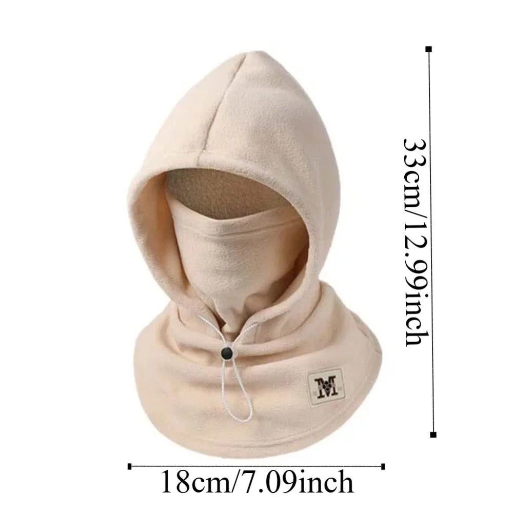 Casual mais quente com capuz pescoço boné à prova de vento cordão inverno pulôver boné anti-frio proteção de ouvido masculino capacete chapéu ciclismo