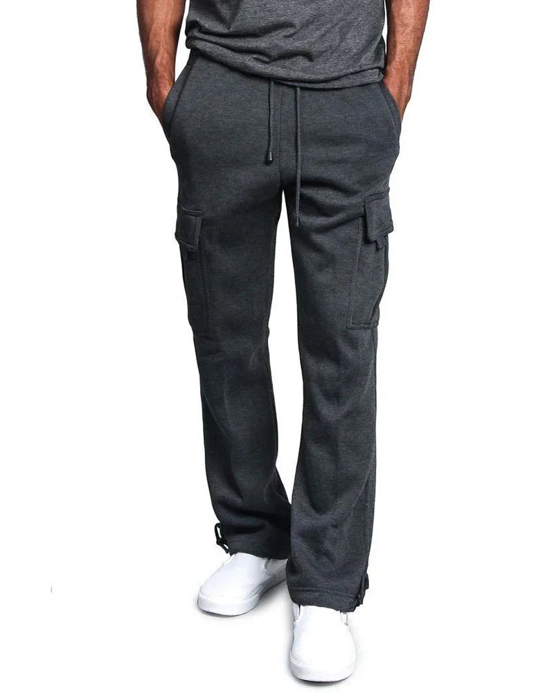 Homens carga jogger calças outono hip hop street wear calças soltas multi bolso cor sólida macacão ginásio esportes wear sweatpants
