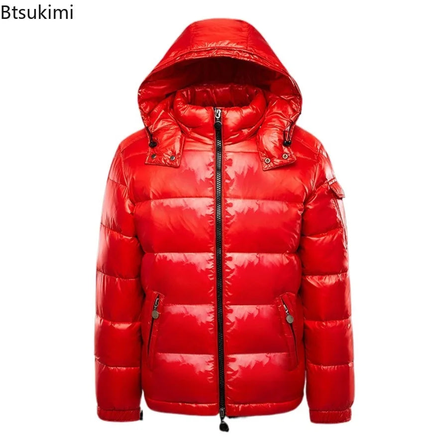 2026 moda impermeável curto algodão jaquetas masculino preto leve neve parkas de alta qualidade brilhante parkas jaquetas de inverno masculino