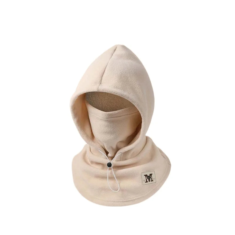 Casual mais quente com capuz pescoço boné à prova de vento cordão inverno pulôver boné anti-frio proteção de ouvido masculino capacete chapéu ciclismo