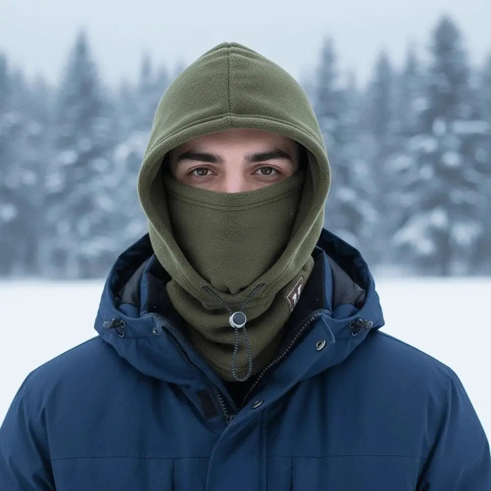 Casual mais quente com capuz pescoço boné à prova de vento cordão inverno pulôver boné anti-frio proteção de ouvido masculino capacete chapéu ciclismo