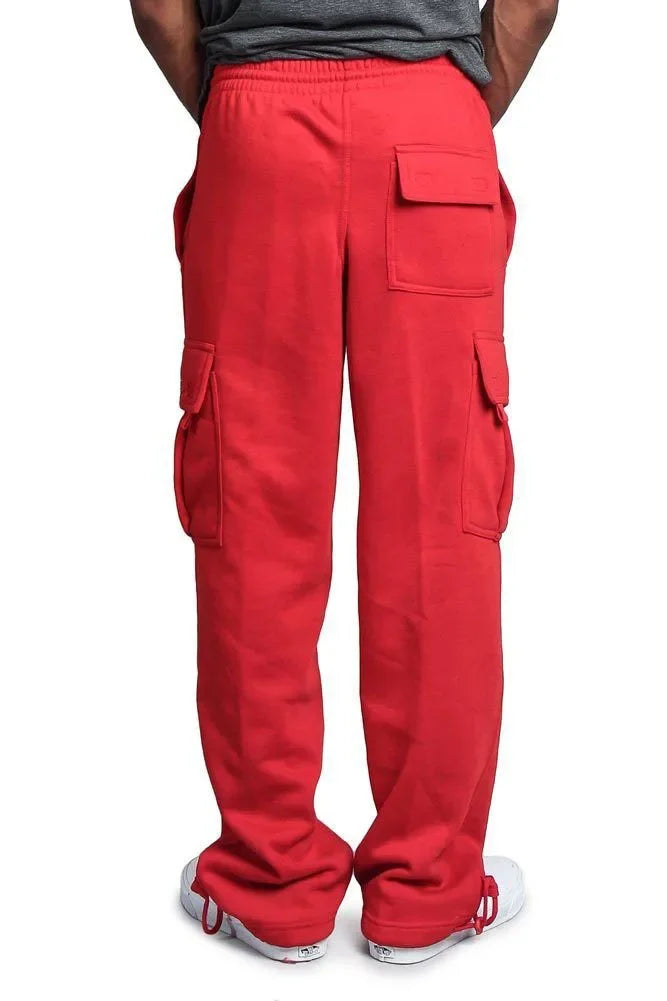 Homens carga jogger calças outono hip hop street wear calças soltas multi bolso cor sólida macacão ginásio esportes wear sweatpants