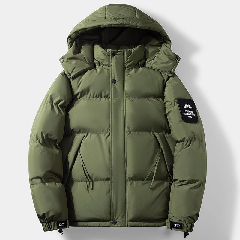 Ao ar livre masculino caminhadas acampamento à prova de vento respirável roupas de algodão quente inverno confortável moda e na moda jaqueta com capuz