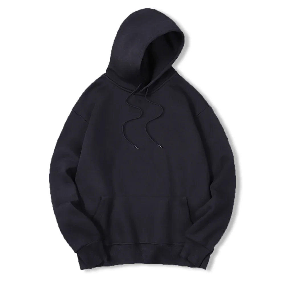 Masculino cor sólida com capuz suéteres masculino camisola de lã quente moda roupas de rua solta respirável moletom com capuz masculino