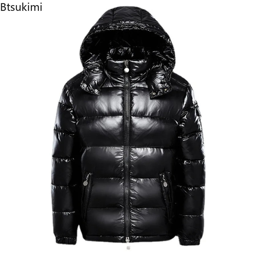 2026 moda impermeável curto algodão jaquetas masculino preto leve neve parkas de alta qualidade brilhante parkas jaquetas de inverno masculino