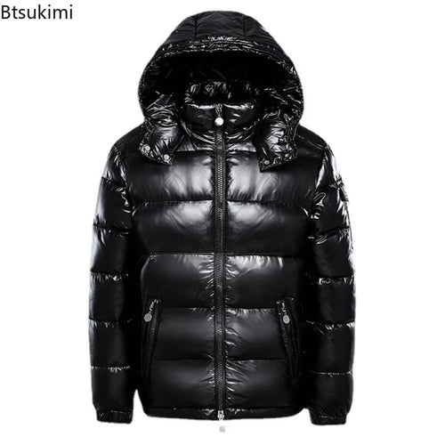 2026 moda impermeável curto algodão jaquetas masculino preto leve neve parkas de alta qualidade brilhante parkas jaquetas de inverno masculino