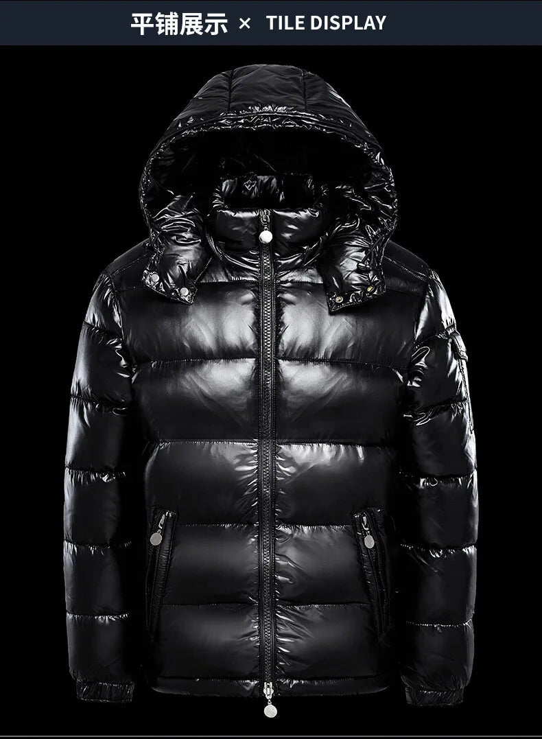 2026 moda impermeável curto algodão jaquetas masculino preto leve neve parkas de alta qualidade brilhante parkas jaquetas de inverno masculino