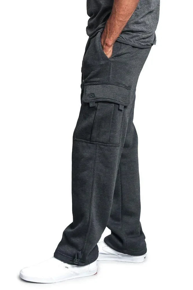 Homens carga jogger calças outono hip hop street wear calças soltas multi bolso cor sólida macacão ginásio esportes wear sweatpants