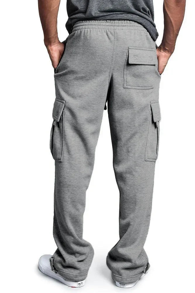 Homens carga jogger calças outono hip hop street wear calças soltas multi bolso cor sólida macacão ginásio esportes wear sweatpants