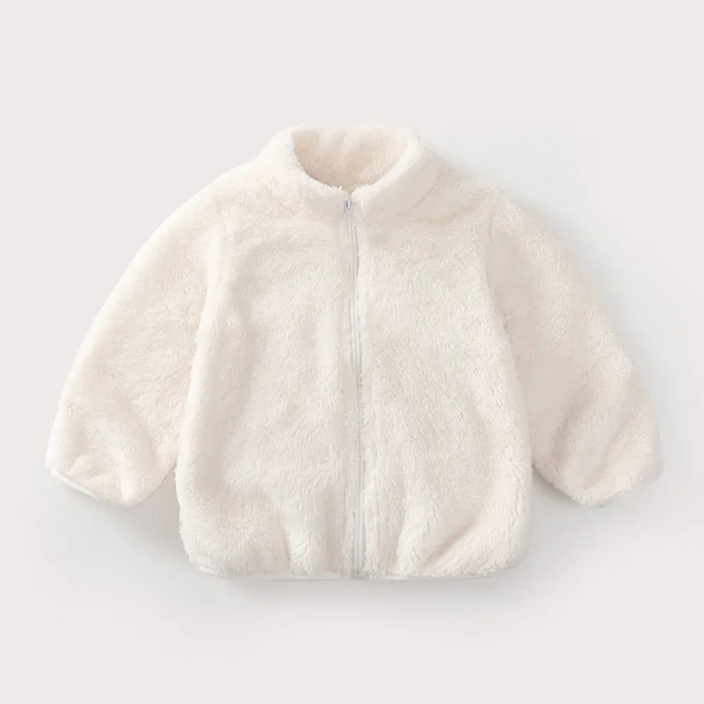 Rosa meninas jaquetas outono casaco de inverno jaqueta de lã térmica para crianças 1 2 3 4 5yrs crianças casacos quentes coreano outerwear