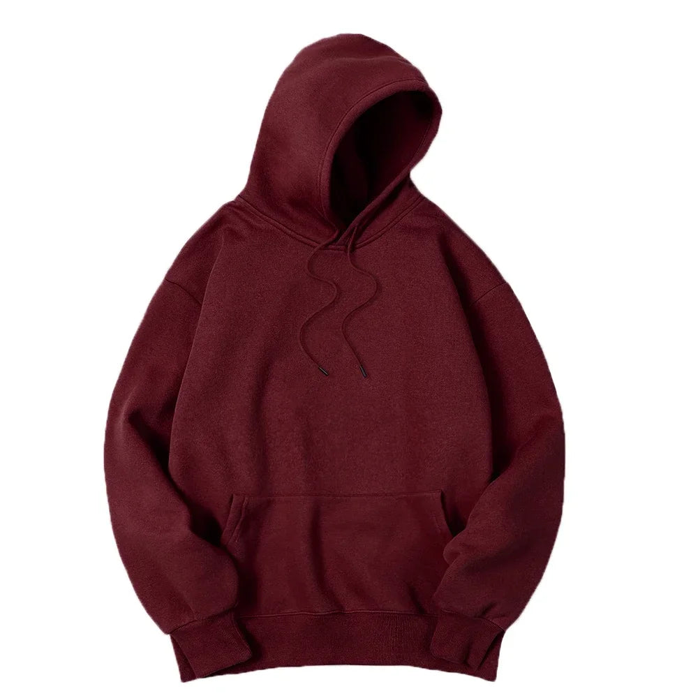 Masculino cor sólida com capuz suéteres masculino camisola de lã quente moda roupas de rua solta respirável moletom com capuz masculino